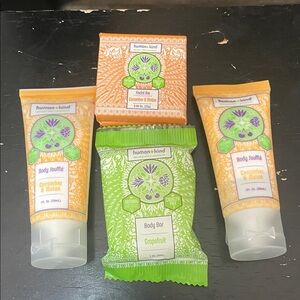 Humankind Kids Bath Set 2 Body Soufflé 2 Facial & 1Body Orange & Green Packages